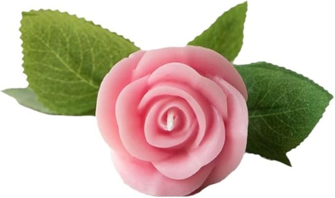 Rose Flower Shape Aesthetic Scented Candle,50G Handmade Carved Flower Clusters Soy Wax Aroma Decorative Art Candle for Table Photo Prop Valentine's Day Wedding Birthday (Pink)