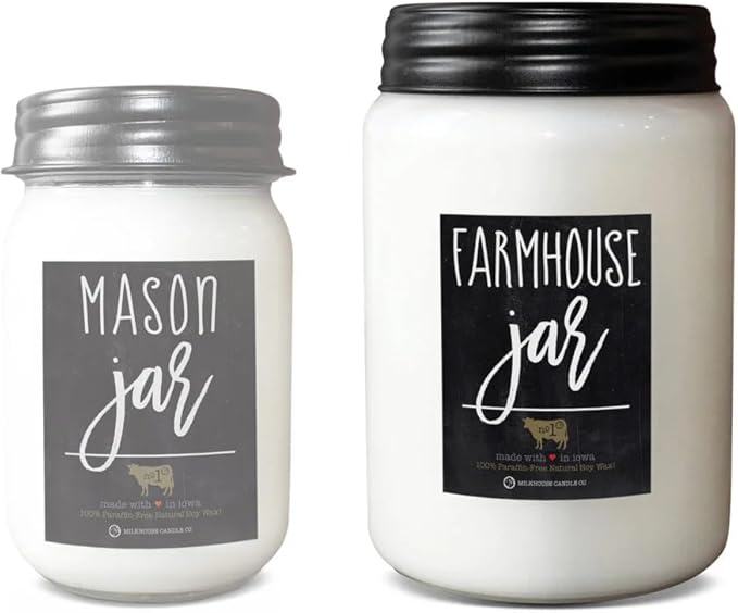 Milkhouse Candle Company - Sunday Morning - 26oz Beeswax and Soy Candles - Farmhouse Collection - 100% Natural, Paraffin Free, with Premium Fragrance Oil, Glass Jars with Lids