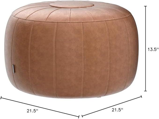 Thgonwid Unstuffed Moroccan Ottoman Pouf Cover, Ottoman Footstool Storage Solution, Bean Bag Chair, Foot Rest, Brown