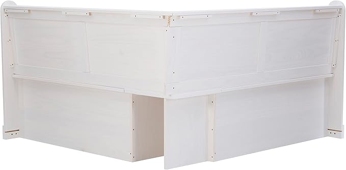 Linon Harris White Corner Breakfast Nook - Nook Only, Table is NOT included! 20.88D x 61.88W x 36.63H in