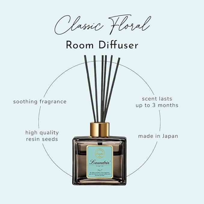Room Diffuser for Home - Scent Diffuser for Home, Room Freshener and Shelf Decor - Elegant Home Fragrance, Ideal Reed Diffusers for Home, Office, and Living Room - 80ml, No. 7