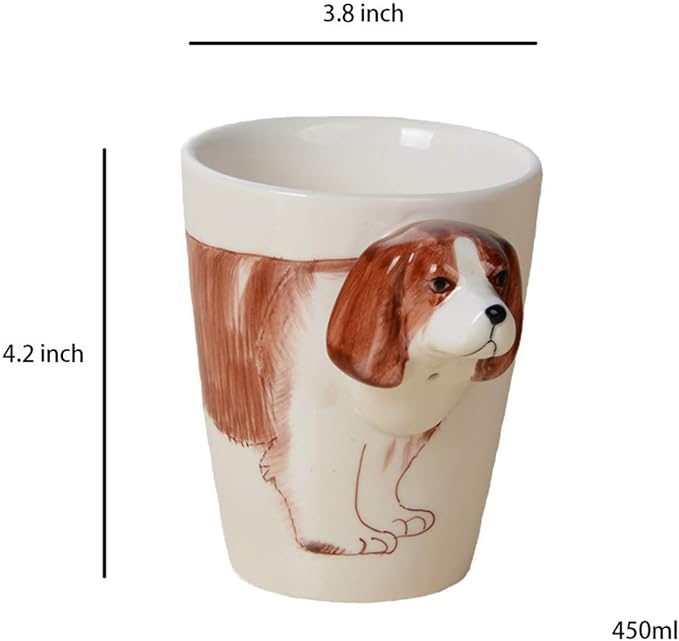 Hand-painted Animals Ceramic Mug (13.66oz) (Beagle)