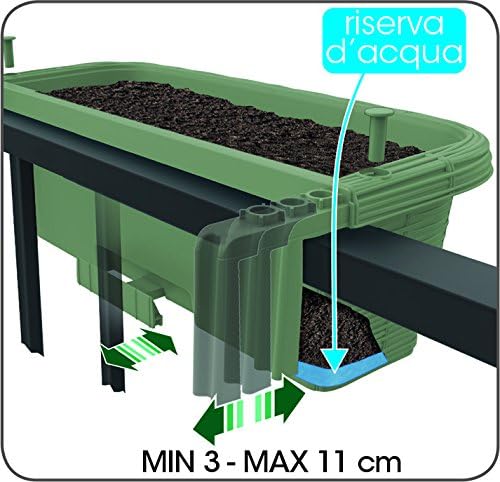 Apollo Exports International AP-30310 24" Adjustable Railing Planter, Ratan Look, Green