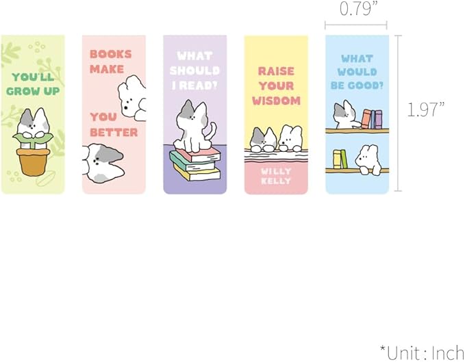 Monolike Magnetic Bookmarks Willy Kelly, Set of 5