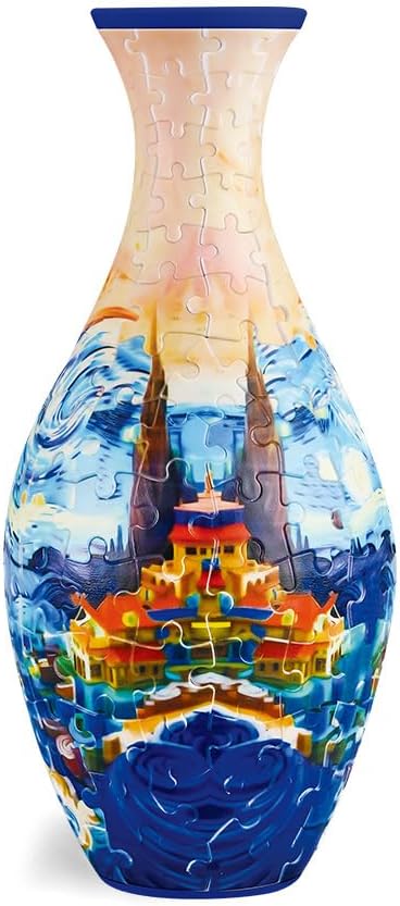 3D Puzzle Vase Unique Flower Vase for Adults Made by 160 Curved Plastic Puzzle Pieces, Vases for Flower Home and Office Decor