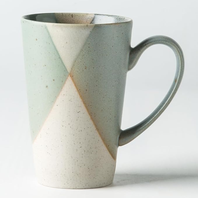 Ceramic Coffee Mugs, Reduction Flame Craft, 10oz, Vintage Tea Cups with Handle for Office/Home, Handmade Pottery Mug, tall mugs, Dishwasher and Microwave Safe. (Blue)