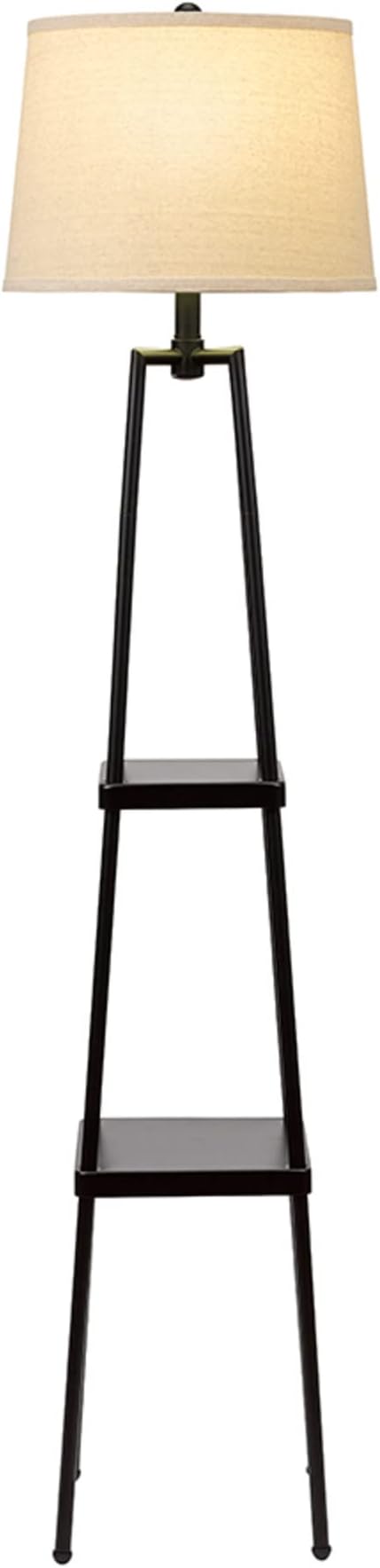 Catalina Lighting 19305-000 Modern Etagere Floor Lamp with Shelves, Standing Lamp, Living Room Light with Shelving, LED Bulb NOT Included, 58", Black