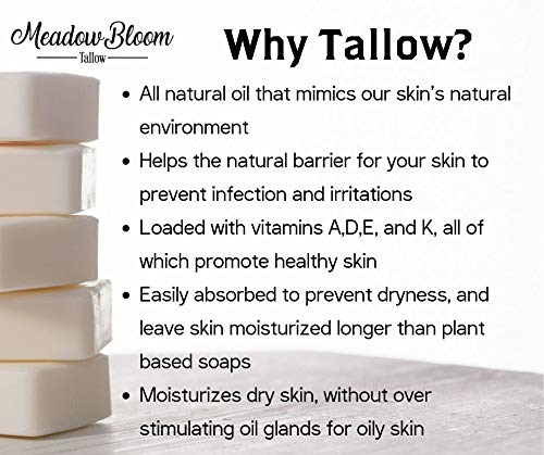 EST'D 2004 HC Meadow Bloom Tallow Bar Soap - Apple 2 Pack - Made with All Natural 100% Grass Fed Tallow Handmade Soap Bar - Great for Face or Body Soap