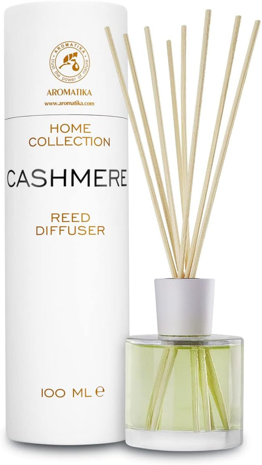 Reed Diffuser Cashmere 3.4 Fl Oz - Room Diffuser - Scented Diffusers with Bamboo Sticks - Home Fragrance - Air Freshener - Warm Scent - Fragrance for Living Room