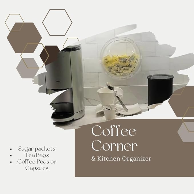 JAYKAY Acrylic Toy Dispenser & Kitchen Wall Organizer, Clear Toy Storage - Wall Mounted Round Acrylic Organizer for Coffee Pods, Packet Holder, Office Supplies Organizer (1 Style A | 1 Style B)