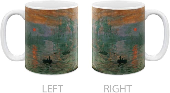 MUGBREW Classic Art Claude Monet Impression Sunrise Ceramic Coffee Mug Tea Cup, 11 OZ