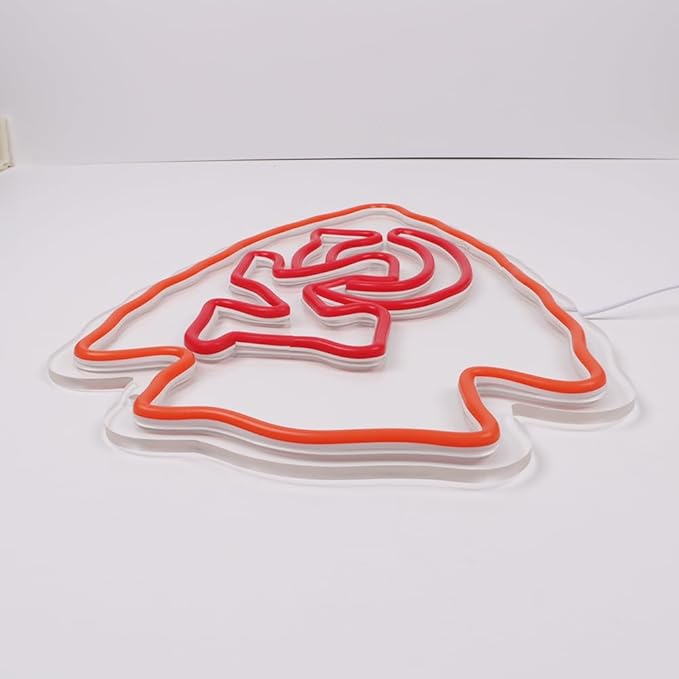 Football Rugby Sports Neon Sign Suitable for Chiefs KC Logo for Wall Decor USB Powered Dimmable Led Light Up Signs for Game Room Men Cave Home Bar Decor Birthday Xmas Gifts for Kids Fans