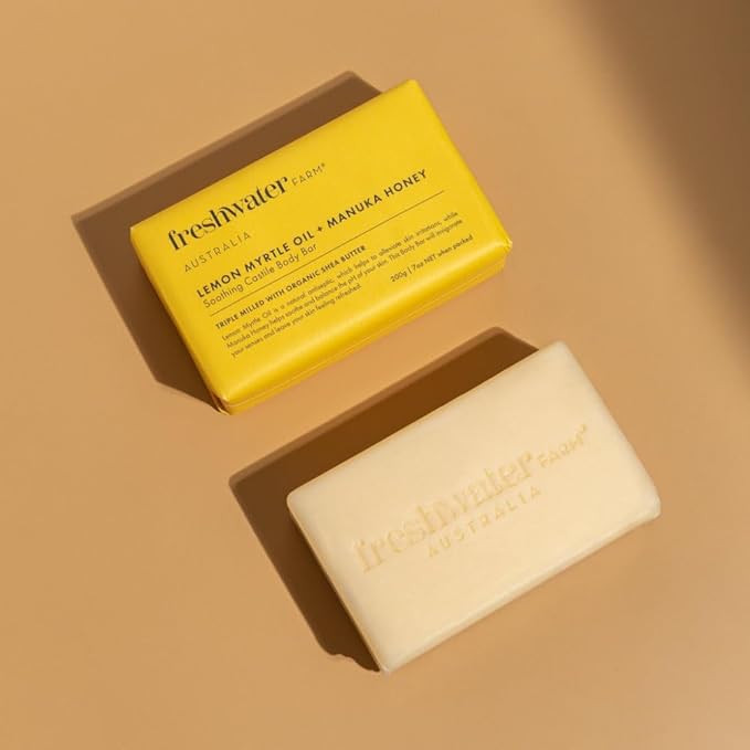 Natural Soap Bar- Lemon Myrtle+Manuka Honey- 7 oz x 8 Pack- Castile Bar Soap, Natural Soap Bar, Bar Soap, Body Soap Bars- Essential Oils For Sensitive Skin