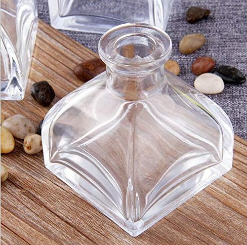 1PCS 100ml/3.4oz Empty Refillable Clear Glass Fragrance Jar Pot for DIY Replacement Reed Diffuser Sticks Sets Essential Oils DIY Diffuser Craft Projects Wedding Party