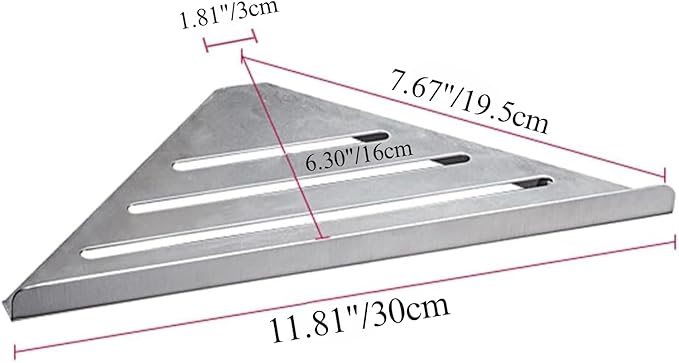 2 Pack Corner Shower Shelves - 304 Stainless Steel Bathroom Shower Caddy for Toilet, Dorm - No Drilling Required