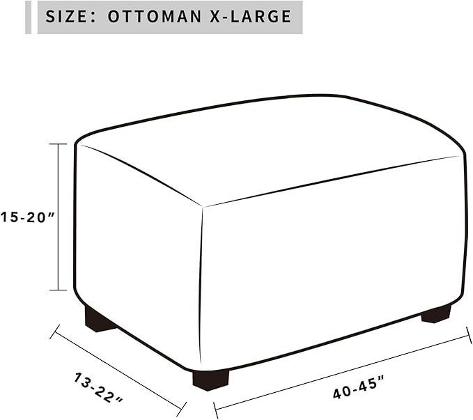 Easy-Going Stretch Ottoman Cover Folding Storage Stool Furniture Protector Soft Rectangle slipcover with Elastic Bottom(Ottoman X-Large,Deep Teal)