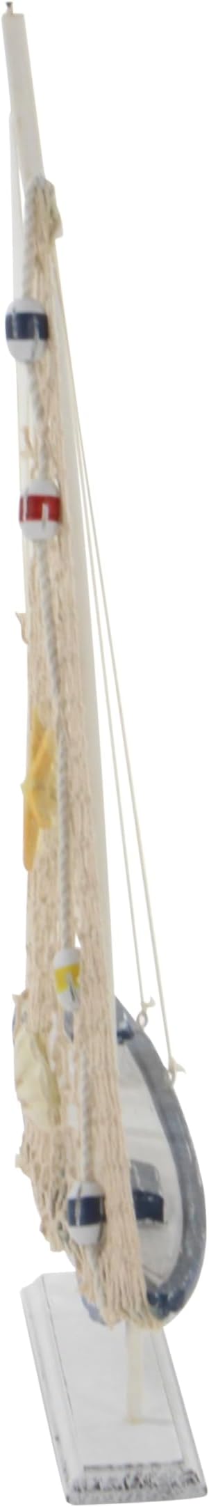Deco 79 Wood Sail Boat Handmade Decorative Sculpture Home Decor Statues, set of 2 Accent Figurines 13" x 2" x 20", White