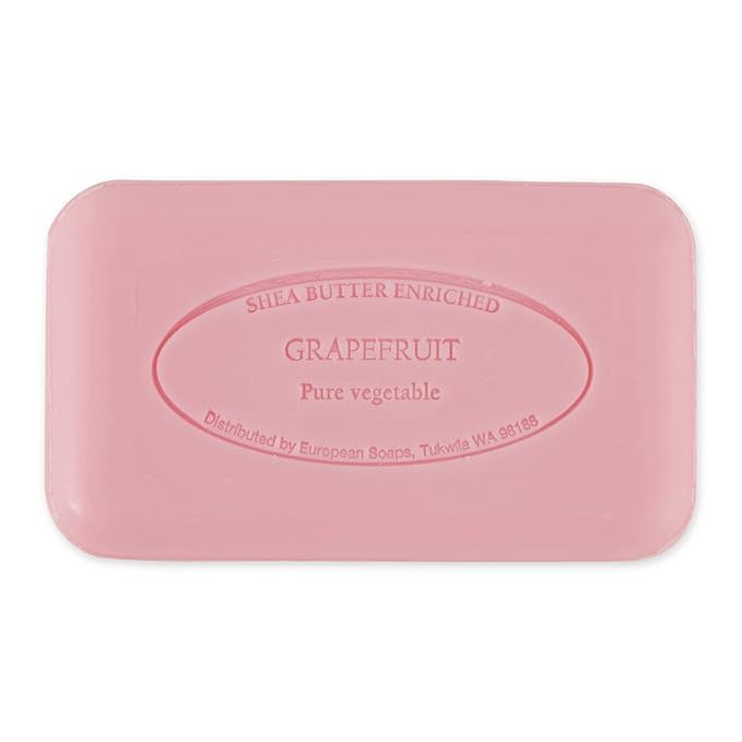 Pre de Provence Artisanal Soap Bar, Natural French Skincare, Enriched with Organic Shea Butter, Quad Milled for Rich, Smooth & Moisturizing Lather, Grapefruit, 5.3 Ounce