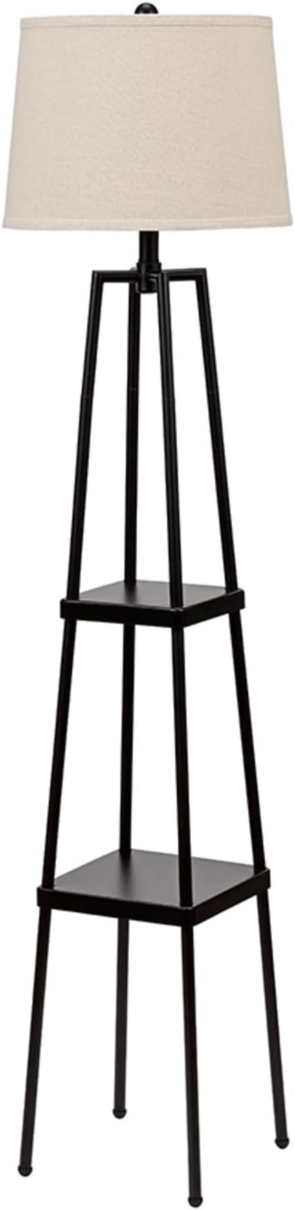 Catalina Lighting 19305-000 Modern Etagere Floor Lamp with Shelves, Standing Lamp, Living Room Light with Shelving, LED Bulb NOT Included, 58", Black