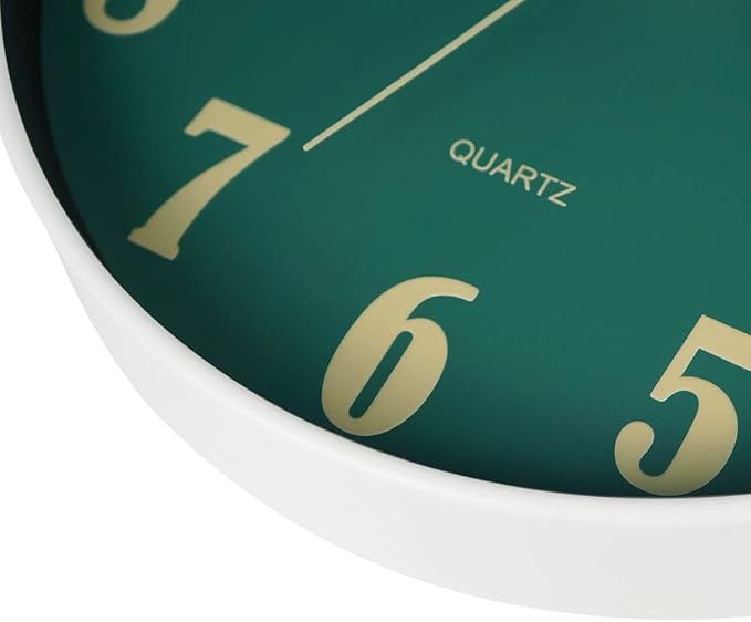 JoFomp Glow in The Dark Clock, 12 Inch Modern Silent Non Ticking Wall Clocks Battery Operated, Night Light Wall Clock for Living Room Decor, Wall Clock Decorative for Kitchen Bedroom (Green)