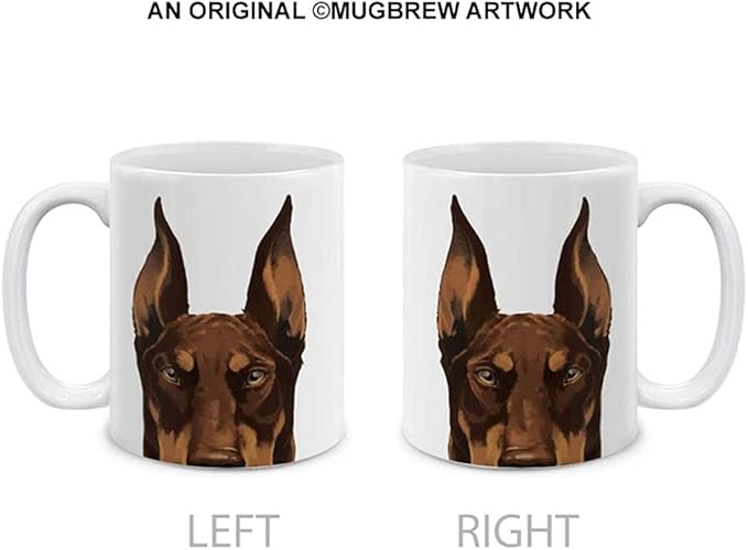 MUGBREW Red Chocolate Doberman Pinscher Dog Ceramic Coffee Mug Tea Cup, 11 OZ
