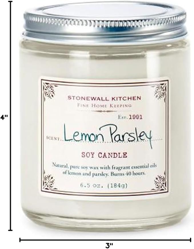 Stonewall Kitchen Lemon Parsley Soy Candle, 6.5 Ounce