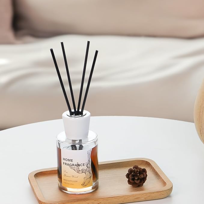 Reed Diffuser - Sea&Guaiac Wood 4.06oz (120ml) 1 Pack Essential Oil Reed Diffuser Set with 8 Sticks, Long Lasting Fragrance for Home, Bathroom, Bedroom, Room, Decor
