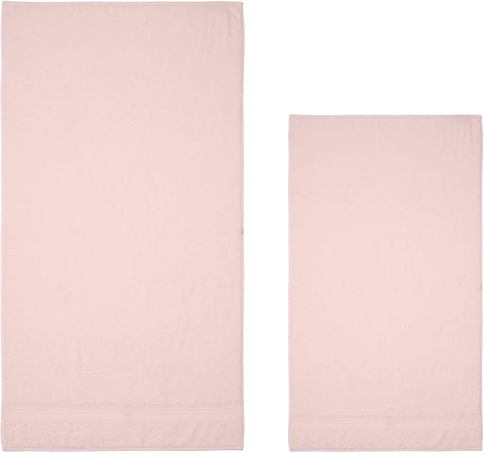 HOMELOVER 6 Piece Towel Set - 100% Organic Cotton, 2 Bath Towels, 2 Hand Towels, 2 Washcloths - 500 GSM, Hotel & Spa Quality, Soft, Quick Dry, Highly Absorbent Bathroom Essentials (Seashell Pink)