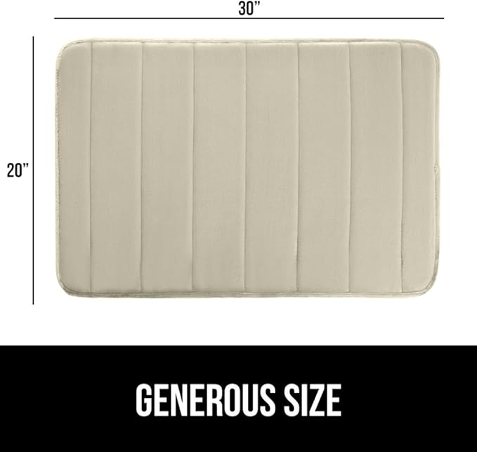 GORILLA GRIP Memory Foam Bath Mat, Soft Absorbent US Designed Bathroom Rug, Gripping Dots Machine Washable Bathmat, Cushioned Floor Mats, Shower Sink Rugs Room Décor Accessories, 30x20 Champagne