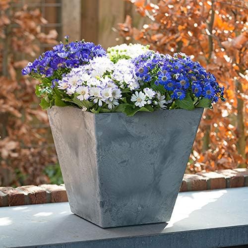 Novelty ArtStone 35100 Ella Square Planter, 10-Inch, Grey