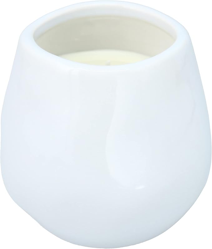 Pavilion Gift Company Family-8 oz-100% Soy Wax Scent: Fresh Linen-with Silver Detail Accents. Candles, 8 oz, White