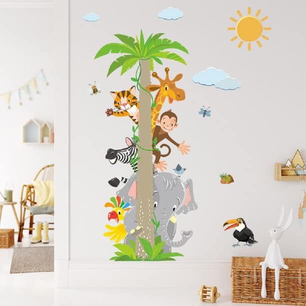 Fashion Kids Cartoon Animal Wall Sticker Set - Giraffe, Elephant, Monkey - Nursery and Bedroom DΓ©cor