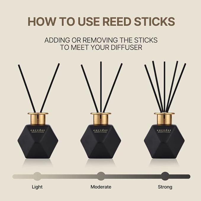 COCODOR Black Golden Reed Diffuser/Healing Fougere/6.7oz(200ml)/Home Decor & Office Decor, Fragrance and Gifts, Aromatherapy, Mother's Day