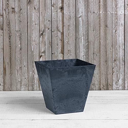 Novelty 35188 Square Ella Planter, Black, 18-Inch