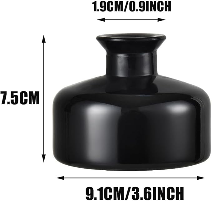 200 ml/6.7 oz Empty Glass Diffuser Bottles Refillable Aromatherapy Jar Container DIY Replacement Reed Diffuser Accessories Essential Oils Crafts Decor(Black)