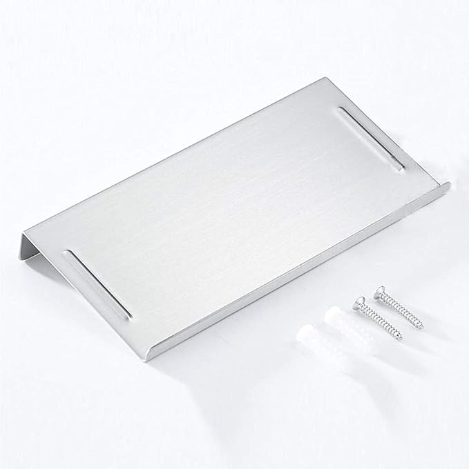 Aothpher Wall Mounted Carbon Steel Bathroom Toilet Phone Holder Shelf, Anti-Slip Style and Silver Brushed Finish