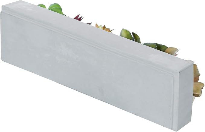 MyGift 15 Inch Mixed Color Assorted Artificial Succulent Plant Arrangement in Modern Gray Clay Planter Tray