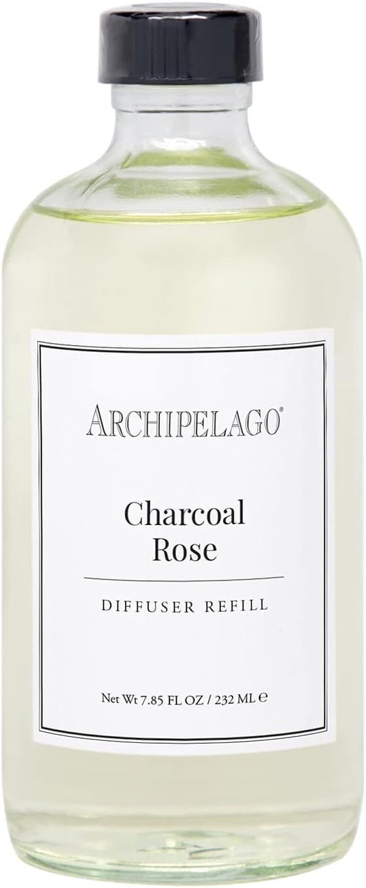 Archipelago Botanicals Charcoal Rose Reed Diffuser Oil Refill, Home Fragrance Oil for Diffuser, Long-Lasting Natural Home Fragrance, Diffuser Oil Scents, 7.85 Fl Oz