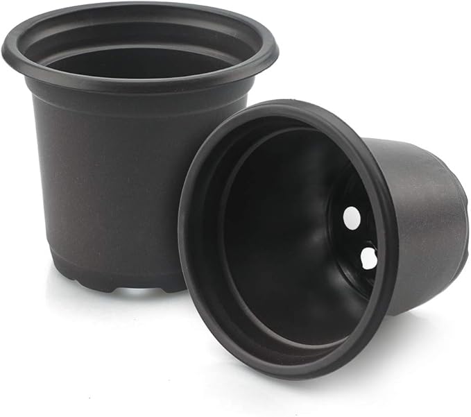 KINGLAKE 100 Pcs 4" Plastic Plants Pots Black