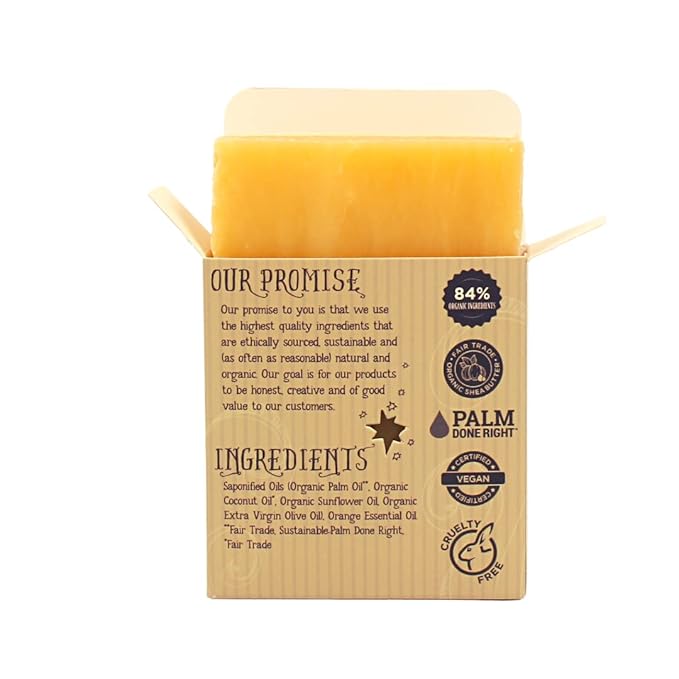 Varina Organic Florida Sunrise Bar Soap - Gentle Cleansing for Sensitive Skin, Fruity - 3 Pack - 84% Organic Ingredients