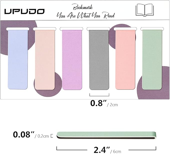 UpUDo 12 Pack Magnetic Bookmark, Book Marker Clip for Teachers, Students, Book Lovers, Printing on 2 Side