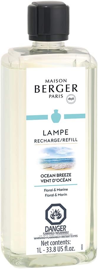 Ocean Breeze - Lampe Berger Fragrance Refill for Home Fragrance Oil Diffuser - 33.8 Fluid Ounces - 1 Liter