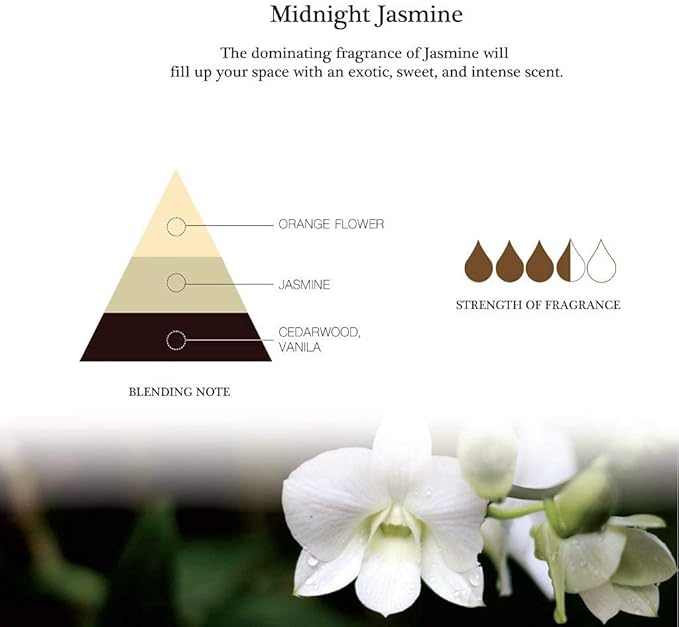 Aronica Jasmine Gold and White Bathroom Decor for Small Home, Flower Reed Diffuser for Bathroom, Inciensos Aromaticos para La Casa, Air Freshener Oil Sticks with Holder