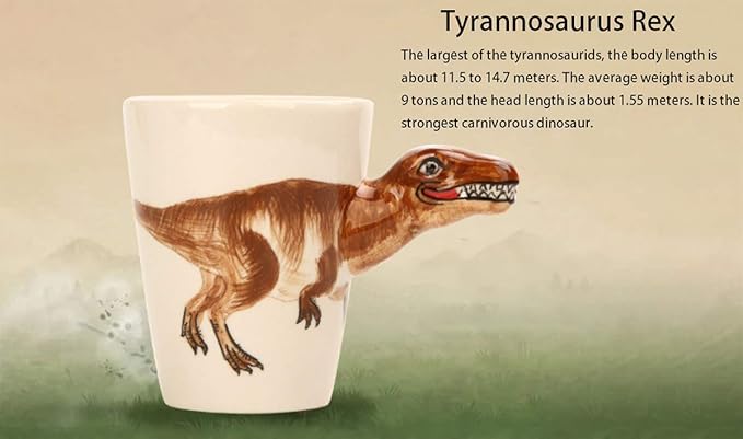 Hand-painted Animals Ceramic Mug (13.66oz) (Tyrannosaurus Rex)