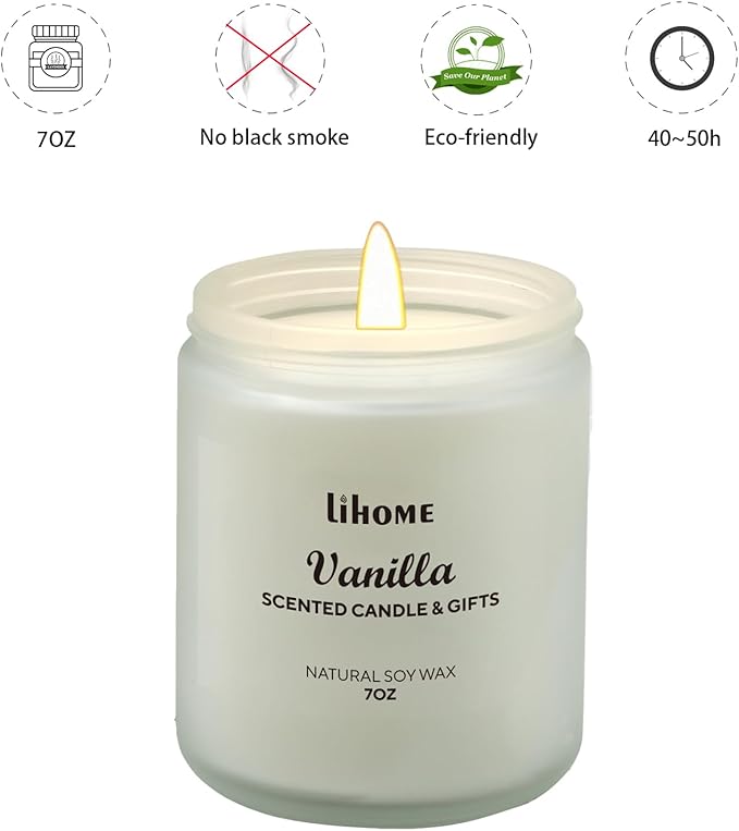 Candles Gifts for Women - Scented Candles, Natural Soy Wax Candles for Home Scented Perfect for Christmas, Birthday, Mother's Day, Vanilla Candle