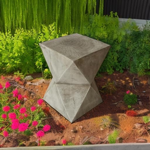 Christopher Knight Home Lux Outdoor Weight Concrete Side Table, Light Gray