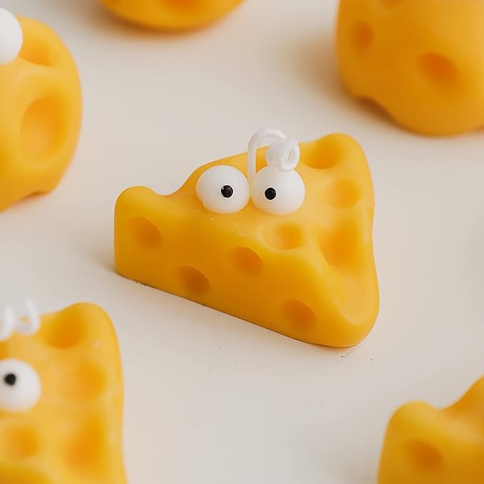 Cute Cheese Shaped Scented Candle,30G Aroma Soy Wax Decorative Candle for Table Photo Prop Birthday Gift,Prefect for Meditation Stress Relief Mood Boosting Bath