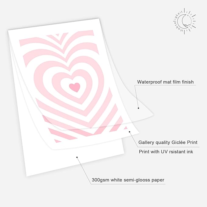 Habseligkeit Posters for Room Aesthetic, Danish Pastel Wall Art Posters, Preppy Pink Room Decor, Cute Room Decors for Girls Aesthetic Bedroom(8x10inch, Unframed
