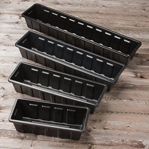 Poly-Pro Plastic Flower Box Planter, Black, 30-Inch