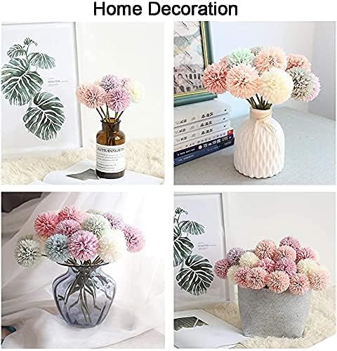 Kimura's Cabin 20Pcs Fake Silk Flowers Chrysanthemum Artificial Ball Flower Faux Mums Flowers Bouquets for Halloween Party Home Dining Table Core Decoration (Dark Pink, Pack of 20)
